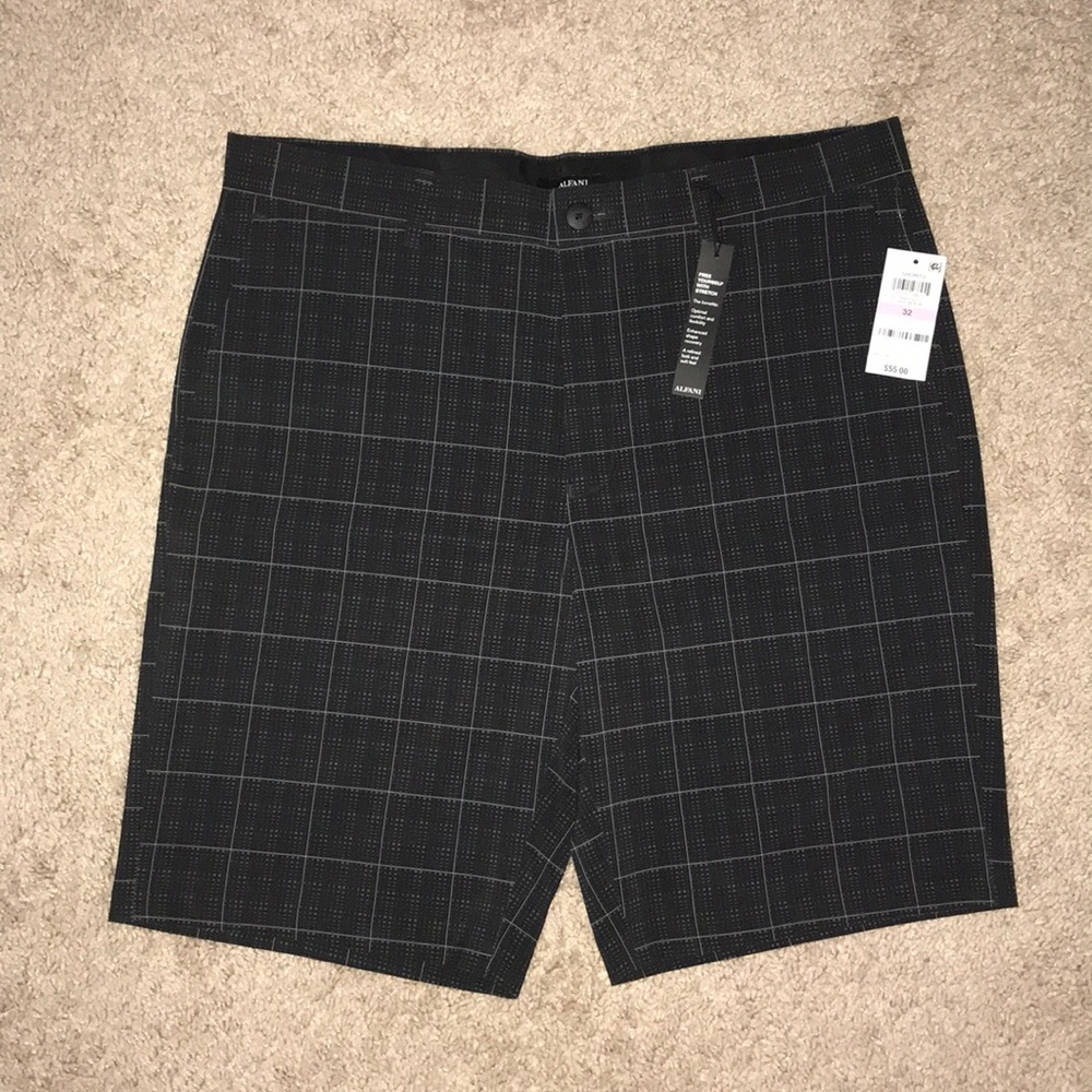 Men’s Alfani Black and Gray Polyester Shorts
